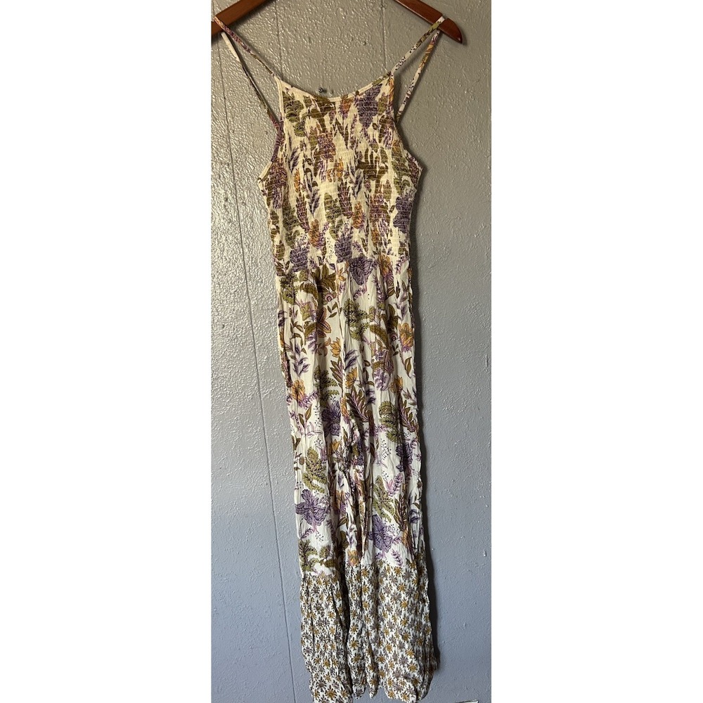 Womens Boho Angie Rayon Jumpsuit Lightweight Wide Leg Size M Beach Fairycore